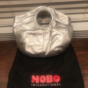 Silver Hobo clutch bag.